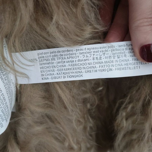 Zara natural lamb fur coat size M like new