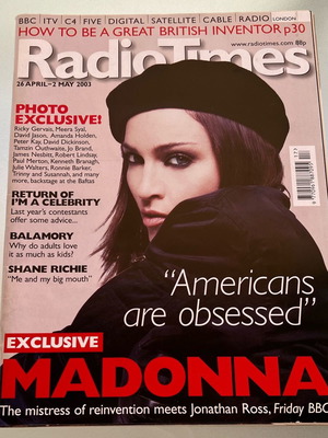 Radio Times magazine 2003 with Madonna on cover used