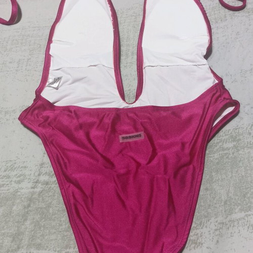 One-piece swimsuit with V opening new, fuchsia, size S/M