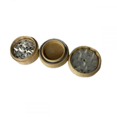 Bamboo grinder 56x45mm 2-compartment new with sieve