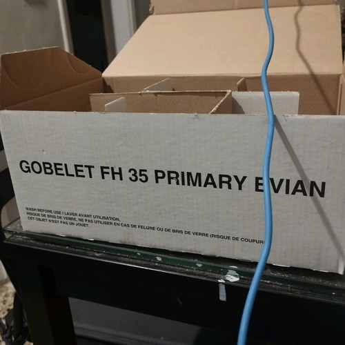 Set of 6 Evian Gobelet glasses new, professional use