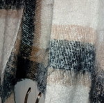 Winter plaid scarf in white, beige, and black