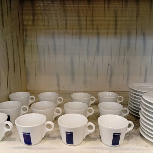 Lavazza porcelain cup set of 12 with saucers like new