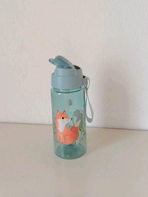 Petit Monkey Kids Plastic Water Bottle with Straw Blue 320ml like new