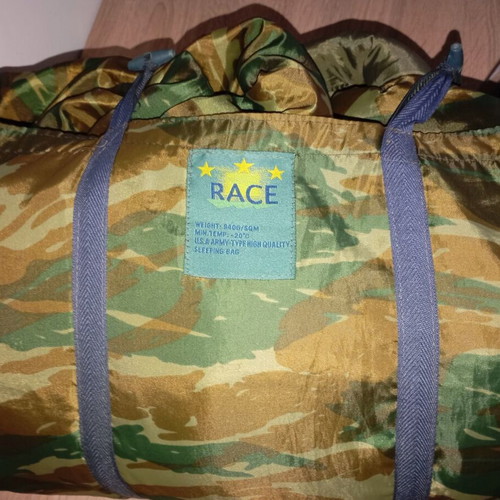 Sleeping bag Greek camouflage like new, brand RACE to -20°C