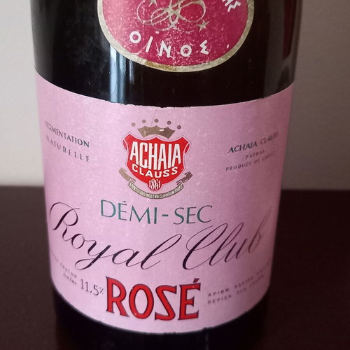 Achaia Clauss Rose Royal Club sparkling wine like new, collectible 1970s 740g