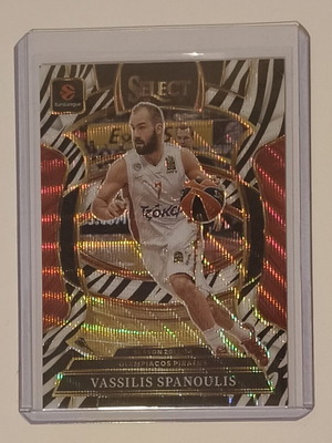 Vassilis Spanoulis Zebra Prizm Concourse Panini Select Euroleague card