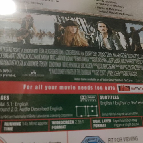 Pirates of the Caribbean DVD set like new, comedy action fantasy