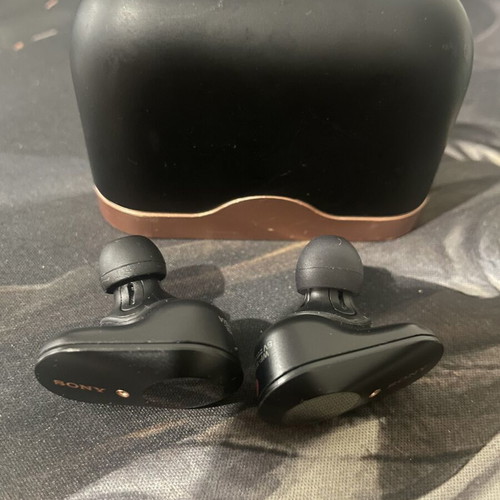 Sony WF-1000XM3 wireless earbuds used with extra ear tips