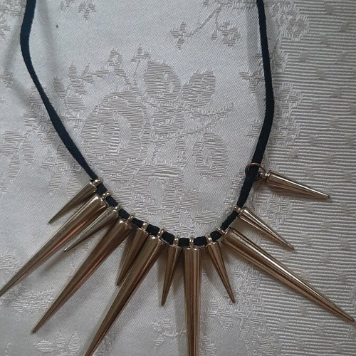 Necklace new with studs and long cord
