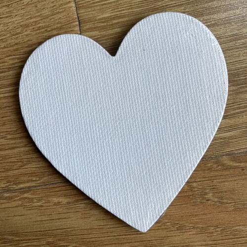 Mini heart-shaped canvas magnets set of 4