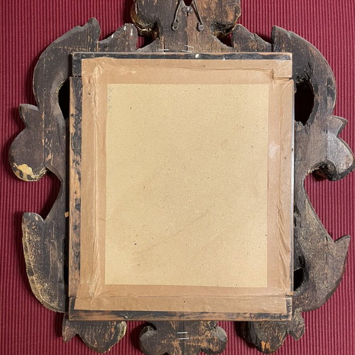 Woodcarved antique mirror used, over 120 years old, gold color