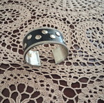Metal bracelet with studs like new, leather and metal