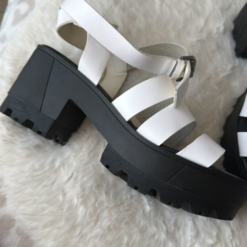 Tommy Jeans platform sandals, black and white