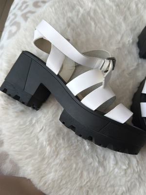 Tommy Jeans platform sandals, black and white