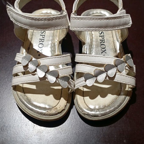 Sprox sandals used, white with silver hearts size 24