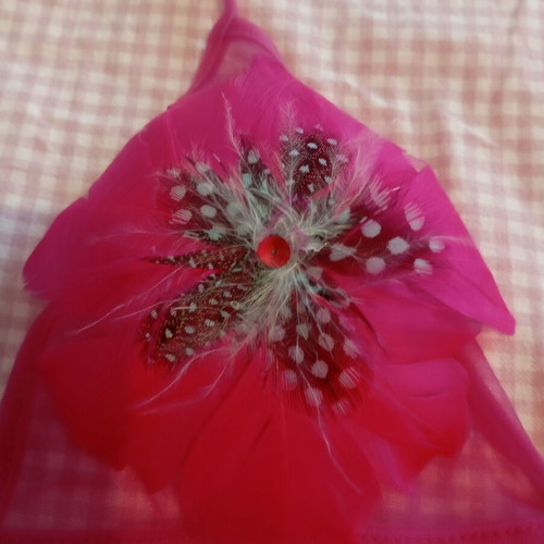 Sexy lingerie new, size up to small, fuchsia with real feathers