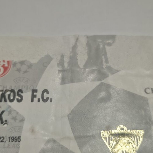 Panathinaikos Aalborg 1995 UEFA Champions League ticket used