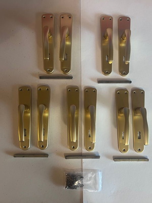 Hoppe Germany set of 5 door handles 75mm gold matte