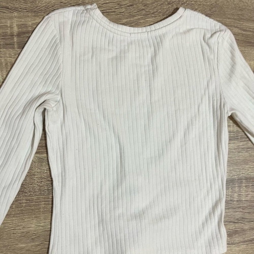 Bershka knitted top with design size M like new, white