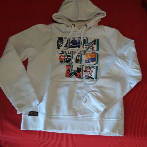 Men's sweatshirt with hood and Sprider print like new, white XL