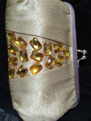 Evening crossbody bag new, gold with chain