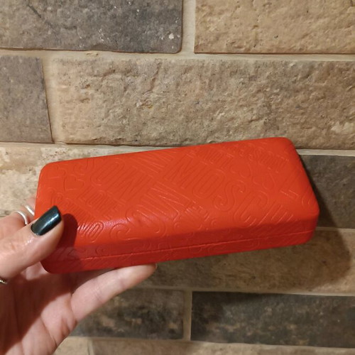 Love Moschino glasses case like new, red with velvet interior