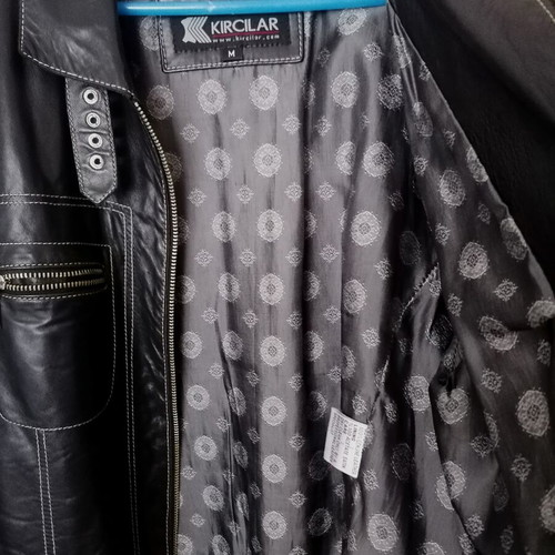 Leather jacket crop women's medium used, black