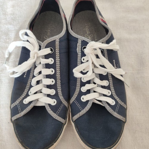 Pepe Jeans men's sneakers navy blue canvas size 43 like new