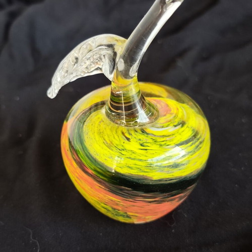 Vintage decorative apple made of blown glass like new