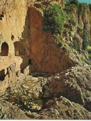 Postcard Delphi Kastalia Spring Greece 1980s