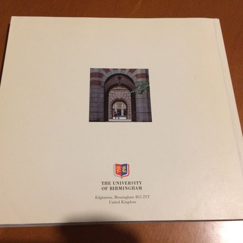 University of Birmingham Postgraduate Prospectus 1995 used