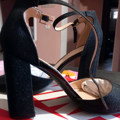 High-heeled shoes used, black, size 40