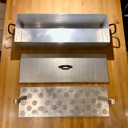 Aluminum Fish Roasting Pan used 60cm 15L with Rack and Lid vintage