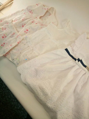 Pack of three baby dresses size 6 months new cotton