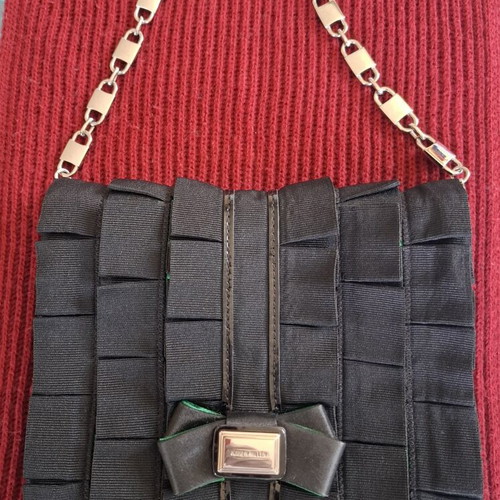 Karen Millen Black and Green Handheld Clutch Bag like new