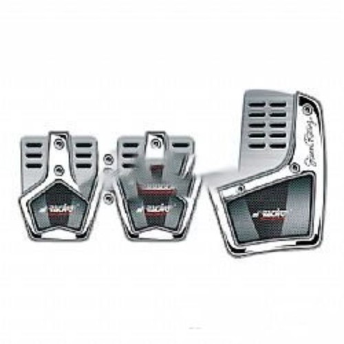 R1 Carbon Look Pedal Kit 3 Pieces Carbon/Chrome Aluminum