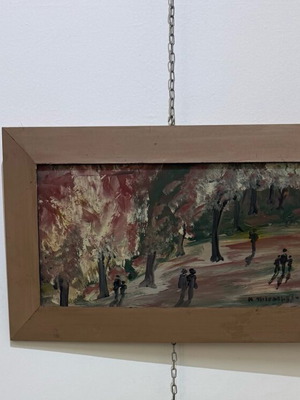 Πίνακας ζωγραφικής Νίκος Τζιζμετζόγλου λάδι σε χαρτόνι σαν καινούργιο 40x60