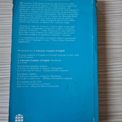 Book A University Grammar of English used, Randolph Quirk - Sidney Greenbaum