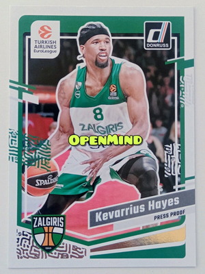 Κάρτα Kevarrius Hayes Donruss Press Proof #122 Zalgiris Kaunas καινούργιο