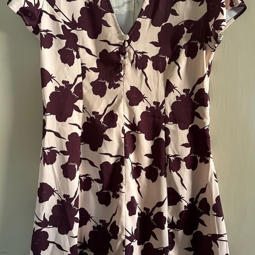 Mini floral dress used with V neck in pink-bordeaux ASOS