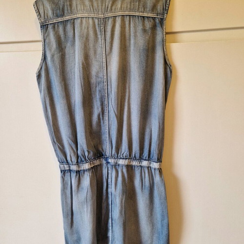 Blue denim sleeveless dress like new, size medium-large