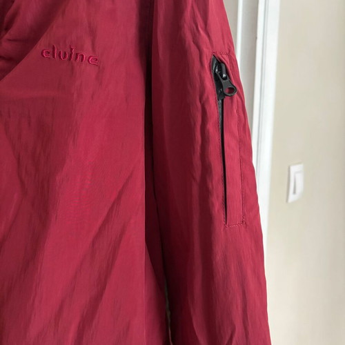 Elvine women's jacket red parka with checkered lining like new, size M