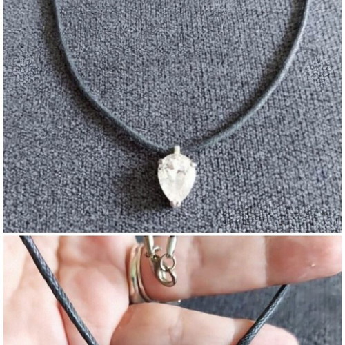 Choker necklaces with ball and zircon, like new, set of three