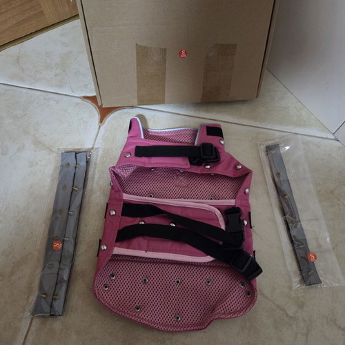 Pink dog harness with metal studs size S new