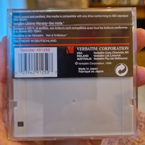 Verbatim Optical 3.5” MO Disk 640MB new sealed