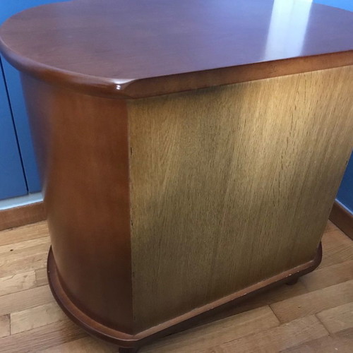 Nightstand with 3 drawers used, wooden oval
