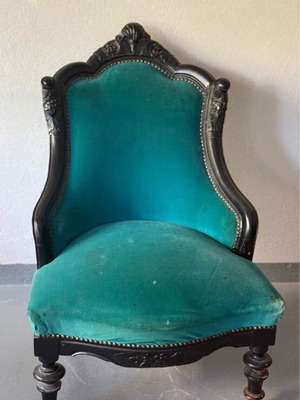 Vintage armchair with velvet upholstery