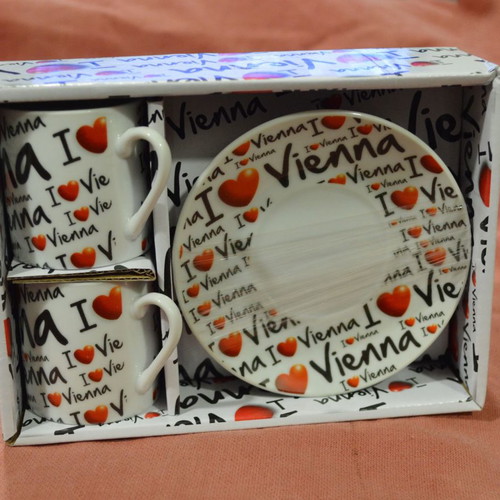 Collectible set of 2 espesso coffee cups from Vienna, new
