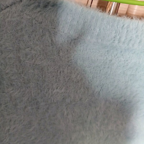 Fuzzy pullover used, turquoise, size S